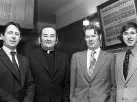 Mayo Minor Team Victory Dinner Dance, January 1979 - Lyons0012219.jpg  Mayo Minor Team Victory Dinner Dance, January 1979. Centre of photo Fr Sean Durcan & Michael O' Muireartaigh with two others. : 19790104 Mayo Minor Team Victory Dinner Dance 1.tif, GAA Functions, Lyons collection, Mayo GAA