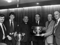 Mayo Minor Team Victory Dinner Dance, January 1979 - Lyons0012220.jpg  Mayo Minor Team Victory Dinner Dance, January 1979. Cup presentation at the function in the Travellers Friend. : 19790104 Mayo Minor Team Victory Dinner Dance 2.tif, GAA Functions, Lyons collection, Mayo GAA