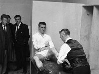 Joe Corcoran getting attention from the physiotherapist, August 1967 - Lyons0009769.jpg  Joe Corcoran getting attention from the physiotherapist, August 1967 : Corcoran, Mayo