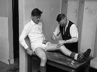 Johnny Farragher getting treatment from physiotherapist, August 1967. - Lyons0009774.jpg  Johnny Farragher getting treatment from physiotherapist, August 1967. : Farragher, Mayo