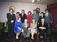 Mr and Mrs Michael Lavelle's Golden Jubilee, February 1982. - Lyons0017679.jpg  Mr and Mrs Michael Lavelle's Golden Jubilee, February 1982.  Michael 82 and his wife 71 were married in Cleveland, Ohio in February 1932.  Michael and Mrs Lavelle with their eight children. : 19820206 Golden Jubilee 3.tif, Achill, Lyons collection