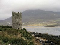 Kildownet Castle, Achill, May 1984 - Lyons0017709.jpg  Kildownet Castle, Achill, May 1984,  with Belfarsad in the background. : 19840521 Kildownet Castle 2.tif, Achill, Lyons collection