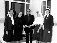 Nuns hand over keys to the new order, Achill, 1988. - Lyons0017743.jpg  Nuns hand over keys to the new order. Centre Fr John Cosgrave PP Achill, July 1988. : 19880701 Presentation of keys to new Order.tif, Achill, Lyons collection