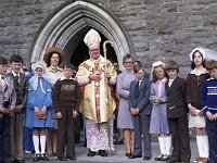 Confirmation at Balla Church, May 1976 - Lyons0016604.jpg  Confirmation at Balla Church, May 1976. Archbishop Cunnane with the children he confirmed and their teachers. : 1976 Misc, 19760505 Confirmation at Balla Church 4.tif, Lyons collection