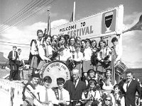 Ballina Festival, July 1969. - Lyons0017193.jpg  St Brighid's pipeband at Ballina Festival, July 1969. : 19690713 Ballina Festival 5.tif, Ballina, Farmers Journal, Lyons collection