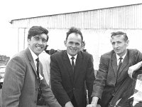 Open day at the Mc Andrew farm in Ballina, July 1969. - Lyons0017200.jpg  Centre Muirdeach Mc Andrew " Mayo man of the year ". At right Jim Tiernan from Goulding Fertiliser Company;at left Terry Gallagher County Committee of Agriculture at the  open day at the Mc Andrew farm in Ballina, July 1969. : 19690730 Open day at the Mc Andrew farm Ballina 6.tif, Ballina, Farmers Journal, Lyons collection