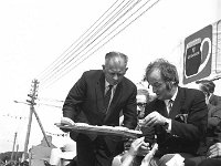 Ballina Salmon Festival, July 1970. - Lyons0017223.jpg  John Crossan offering a taste of salmon to Ulick O'Connor special guest at the  Ballina Salmon Festival, July 1970. : 19700712 Ballina Festival 8.tif, Ballina, Festivals, Lyons collection