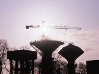 Old water tower and new tower under construction, Ballinrobe, November 1991. - Lyons0016776.jpg  Old water tower and new tower under construction, Ballinrobe, November 1991. : 1991118 Old tower and new tower under construction.tif, Ballinrobe, Lyons collection