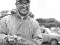 World Trout Angling, June 1968. - Lyons0016792.jpg  German angler happy with his catch at the  World Trout Angling, June 1968. : 19680625 World Trout Angling 3.tif, Ballinrobe, Lyons collection