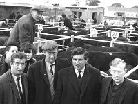 Opening of Ballinrobe cattle mart, November 1969. - Lyons0016851.jpg  L-R : Willie Kelly, Westport; Padraic M Greal, Castlebar; ? and John Moore, Westport. Opening of Ballinrobe cattle mart, November 1969. : 19691105 Ballinrobe Cattle Mart 1.tif, Ballinrobe, Farmers Journal, Lyons collection