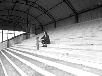 The grand stand at Ballinrobe race course, March 1972.. - Lyons0016911.jpg  Roving camera in Ballinrobe. The grand stand at Ballinrobe race course, March 1972. : 19720314 Joe Murphy with his son.tif, Ballinrobe, Lyons collection