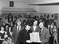 Ballinrobe youth club, August 1972. - Lyons0016933.jpg  Fr Shaughnessy receiving a presentation from Ballinrobe youth on his reappointment from Ballinrobe, September 1972. : 1972 Misc, 19720907 Ballinrobe Youth Club Presentation to Fr Shaughnessy 1.tif, Ballinrobe, Lyons collection