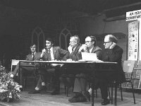 Careers Exhibition in the town hall Ballinrobe, May 1974. - Lyons0017029.jpg  The speakers; included are Tony Molloy, Principal Ballinrobe Vocational School centre and at right Sean O' Riagain CEO Mayo VEC. Careers Exhibition in the town hall Ballinrobe, May 1974. : 1974 Misc, 19740509 Careers Exhibition in the town hall Ballinrobe 3.tif, Ballinrobe, Lyons collection