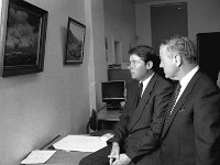 Art Exhibition in Ballinrobe, August 1990. - Lyons0017097.jpg  Art Exhibition in Ballinrobe, August 1990. Mayo County Manager Des Mahon with Norman Molloy Bank of Ireland Ballinrobe admiring the exhibition. : 19900807 Art Exhibition in Ballinrobe 3.tif, Ballinrobe, Lyons collection