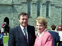 President Robinson opens Chapter House, Ballintubber Abbey, August 1994. - Lyons Ballintubber Abbey-112.jpg  President Robinson opens Chapter House, Ballintubber Abbey, August 1994.  Mr and Mrs Joe Mulroy, Ballintubber natives. : 19940810 President Robinson opens Chapter House 10.tif, Ballintubber Abbey, Lyons collection