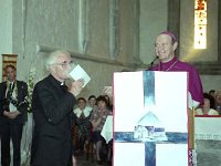 President Robinson opens Chapter House, Ballintubber Abbey, August 1994. - Lyons Ballintubber Abbey-128.jpg  Fr Fahy introducing Archbishop Cassidy on the occasion of President Robinson opening the Chapter House, Ballintubber abbey, August 1994. : 19940810 President Robinson opens Chapter House 14.tif, Ballintubber Abbey, Lyons collection