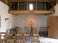 Church Island, March 1995 - Lyons Ballintubber Abbey-16.jpg  The entrance door and the seating in the chapel on Church Island. March 1995 : 19950313 Church Isalnd 2.tif, Ballintubber Abbey, Lyons collection