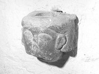 Handcarved holy water font at Ballintubber Abbey, November 1969. - Lyons Ballintubber Abbey-34.jpg  Handcarved holy water font at Ballintubber Abbey, November 1969. : 19691128 7.tif, 19691128 Holy Water Font 7.tif, Ballintubber Abbey, Lyons collection