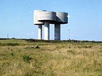 Water towers in Belmullet, July 1996. - Lyons0018150.jpg  Water towers in Belmullet, July 1996.