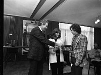 Castlebar International Song Contest 1977 - Lyons0005298.jpg  Castlebar Song Contest, 1977. David Flood  making a presentation the winning duo Mary Clifford and John Brown. : Brown, Castlebar Song Contest, Cliffford, Flood