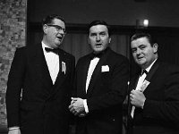 Castlebar International Song Contest 1968 - Lyons0005343.jpg  Castlebar Song Contest 1968. L-R : Sean Smith County Development Officer; Frank Hall RTE and Cathal Duffy, Castlebar businessman. : Castlebar Song Contest, Duffy, Hall, Smith