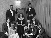 Castlebar International Song Contest 1969 - Lyons0005368.jpg  Castlebar Song Contest 1969. Winning composer Vera Traynor in the Harp Larger competition with her husband Owen Traynor standing at left. Standing at right singer Art Supple with members of his band seated and his wife Fidelma Supple. : Castlebar Song Contest, Supple, Traynor