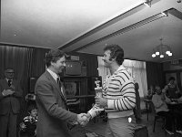Castlebar International song Contest, 1977 - Lyons0005606.jpg  Castlebar Song Contest 1977. Paddy Mc Guinness director of the Song Contest making presentation to many times winner of the Castlebar Contest Tony Steven English entry. : Castlebar Song Contest, McGuinness, Steven