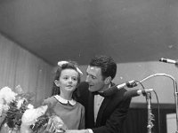 21st Castlebar Song Contest, 1967 - Lyons0005734.jpg  Castlebar Song Contest 1967. Mike Murphy compere RTE giving support to the young girl with the bouquet. : Castlebar Song Contest, Murphy