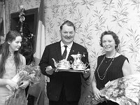 Dinner in the Welcome Inn Hotel, Castlebar. to honour TD Michael - Lyons0012562.jpg  Dinner in the Welcome Inn Hotel, Castlebar. to honour TD Michael O' Morain's thirty years in Dail Eireann, January 1969. Michael O'Morain with his wife and daughter. : 19690122 Michael O' Morain 30 years in the Dail 4.tif, 19690122 Michael O'Morain 30 years in the Dail 4.tif, Castlebar, Lyons collection