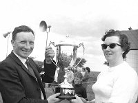 Castlebar Horse Show, July1969 - Lyons0012582.jpg  Mrs Jennings presenting the Travellers Friend Cup at the Castlebar Horse Show, July 1969. : 19690703 Horseshow in Castlebar 4.tif, Castlebar, Farmers Journal, Lyons collection