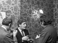 La Salle auditioning in RTE 1, December 1971. - Lyons0012745.jpg  Reception in Dublin for the La Salle group. John McHale editor of the Connacht Telegraph and director of the Castlebar Song Contest talking to RTE producer Tom McGrath. December 1971. : 19711214 Reception for La Salle Group 2.tif, Castlebar, Lyons collection