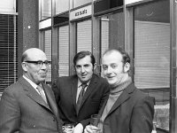 Opening of Ulster Bank in Castlebar, March 1972. - Lyons0012776.jpg  Opening of Ulster Bank in Castlebar, March 1972. Tom Mc Hugh,developer and proprietor of the Welcome Inn; John Hanley and Seamus Cashin. : 1972 Misc, 19720306 Opening of Ulster Bank in Castlebar 6.tif, Castlebar, Lyons collection