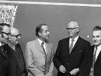 Lecture by Sir John Rob in Castlebar Hospital, November 1972. - Lyons0012808.jpg  Lecture by Sir John Rob in Castlebar Hospital, November 1972. L-R : Dr Conn Lucey County Physician, Castlebar; Dr Phil Cawley, Swinford; Sr John Rob Surgeon, Belfast and guest speaker at the doctor's conference; Mr Paddy Bresnihan County Surgeon, Castlebar and Dr Sean Toibin, Castlebar. : 1972 Misc, 19721124 Lecture by Sir John Rob in Castlebar Hospital 5.tif, Castlebar, Lyons collection