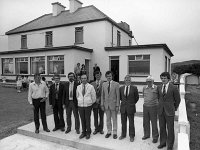 Electricity switch-on, Clare Island - Lyons0009128.jpg  Clare Island : switch on of electricity on the island. Members of the ESB and Toibin Engineering Company Galway at the switch on of the ESB on Clare Island. At left Chris O' Grady and third from the right Donal Downes MD Toibin and Company and P J Toibin Chairman of the Company. (Neg 6 5A)