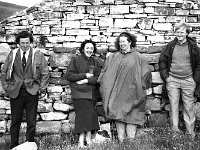 Football match, Clare Island - Lyons0009153.jpg  Clare Isalnd football game. Members of Mayo County Council spectators at the game. From left: Cyril Aitken, Bernie Kavanagh, Kitty O'Malley-Harlow, Leo Fitzgerald.