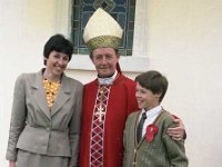 Clare Island confirmation day.. - Lyons0009185.jpg  Archbishop Cassidy with Clare Isalnd confirmee and his mother. (Neg 8A 9)