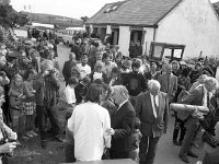 Launch of new Clare Island Survey. - Lyons0009198.jpg  Launch of new Clare Island Survey.  The large turn out of people to greet Charles Haughey. (Neg 2 2A)