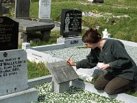 Clare Island. Touching up the O' Malley grave. - Lyons0009240.jpg  Clare Island. Touching up the O' Malley grave.