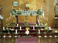 Clare Island: Altar prepared by Fr Ned Crosbie for First Holy Communion. - Lyons0009245.jpg  Clare Island: Altar prepared by Fr Ned Crosbie for First Holy Communion.