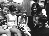 Ham Fair Brandy & Punch Reception in Claremorris, August 1970. - Lyons0013316.jpg  One of the Ham Fair Festival directors talking to Claremorris ladies. : 1970 Misc, 19700821 Ham Fair Brandy & Punch Reception in Claremorris 5.tif, Claremorris, Lyons collection