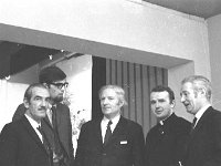 NFA meeting in Claremorris, December 1970. - Lyons0013338.jpg  NFA meeting in Claremorris, December 1970. Fr Mc Dwyer from Glencolmcille, Co. Donegal with some of the delegates at the conference. : 19701206 NFA Meeting in Claremorris 4.tif, Claremorris, Farmers Journal, Lyons collection