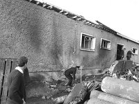 Bomb Blast at Claremorris Town Hall, November 1972. - Lyons0013401.jpg  Bomb Blast at Claremorris Town Hall, November 1972.  It was claimed it was bombed by the opposition, another dance hall in Cong. : 1972 Misc, 19721107 Bomb Blast at Claremorris Town Hall 1.tif, Claremorris, Lyons collection