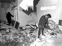 Explosion in Claremorris Town Hall, March 1973. - Lyons0013418.jpg  Explosion in Claremorris Town Hall, March 1973. : 1973 Misc, 19730318 Explosion in Claremorris Town Hall 7.tif, Claremorris, Lyons collection