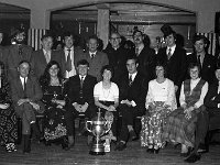 Presentation to Claremorris Players, November 1973. - Lyons0013424.jpg  Presentation to Claremorris Players, November 1973. : 1973 Misc, 19731109 Presentation to Claremorris Players 5.tif, Claremorris, In the Western Hotel Claremorris, Lyons collection, Mnsgr Curley making presentations to various players