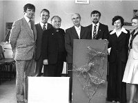 Glor na nGael Presentations in Claremorris, May 1976 - Lyons0013470.jpg  Glor na nGael Presentations in Claremorris, May 1976. At left , Piarrais O' Dubhaill and Pronsias Molloy and an t-Uachtaran Cathal O' Dalaigh. : 1976 Misc, 19760530 Glor na nGael Presentations in Claremorris 6.tif, Claremorris, Lyons collection