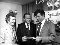 Claremorris Agricultural Show Press Conference, July 1980 - Lyons0013485.jpg  Claremorris Agricultural Show Press Conference. Cormac Hanley and Arthur Hanley, Claremorris Agricultural Show Committee receiving a sponsorship cheque from Brendan Quinn representative from Smithwicks. July 1980. : 19800728 Claremorris Agricultural Show 1.tif, Claremorris, Lyons collection