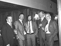 Press Conference in Ashford Castle, Cong, April 1980. - Lyons0018749.jpg  Press Conference in Ashford Castle,  Cong, April 1980 for the Ballinrobe Races. L-R : John Daly, Board Member Lough Mask Stud; Jimmy O' Donnell, Manager of the Ulster Bank Ballinrobe and sponsor. Dermot O' Connor, Ballinrobe publician and Board Member; Francis Fitzgerald solicitor Ballinrobe and Board Member Barney Daly, County Registrar and Board Member. (Neg 2) : 1980 Misc, 19800409 Press Conference in Ashford Castle 3.tif, Cong, Lyons collection