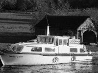 Cruiser at Ashford CastleCong, December 1984.. - Lyons0018776.jpg  Cruiser at Ashford CastleCong, December 1984. : 19841205 Cruiser at Ashford Castle & the boat house.tif, Cong, Lyons collection