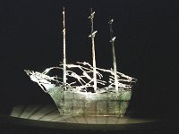The Famine Memorial, Murrisk 1997. - Lyons00-21063.jpg  Night shot of the famine ship at Murrisk. : 19970720 Unveiling of National Famine Memorial 3.tif, Faminie Memorial, Lyons collection
