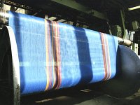 Colourful blankets being woven in the Foxford Woolen Mills - Lyons Collection Foxford Woollen Mills-30.jpg  Colourful blankets being woven in the Foxford Woolen Mills, March 1983 : 19830310 Foxford Woolen Mills 5.tif, Foxford Woolen Mills, Lyons collection